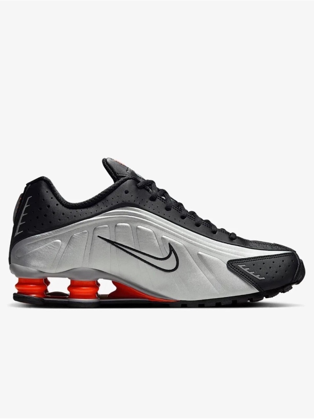Nike Silver & Black Shox with Red Cushioning